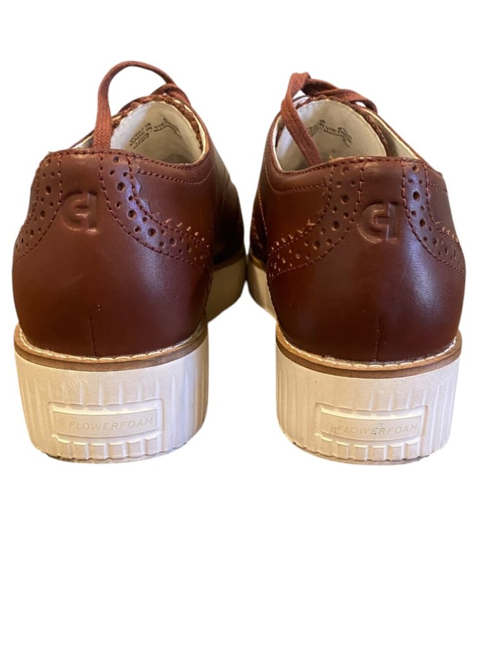Cole Haan Women's Platform Wingtip Oxfords Sz 6.5C Brown #171F - Picture 6 of 8